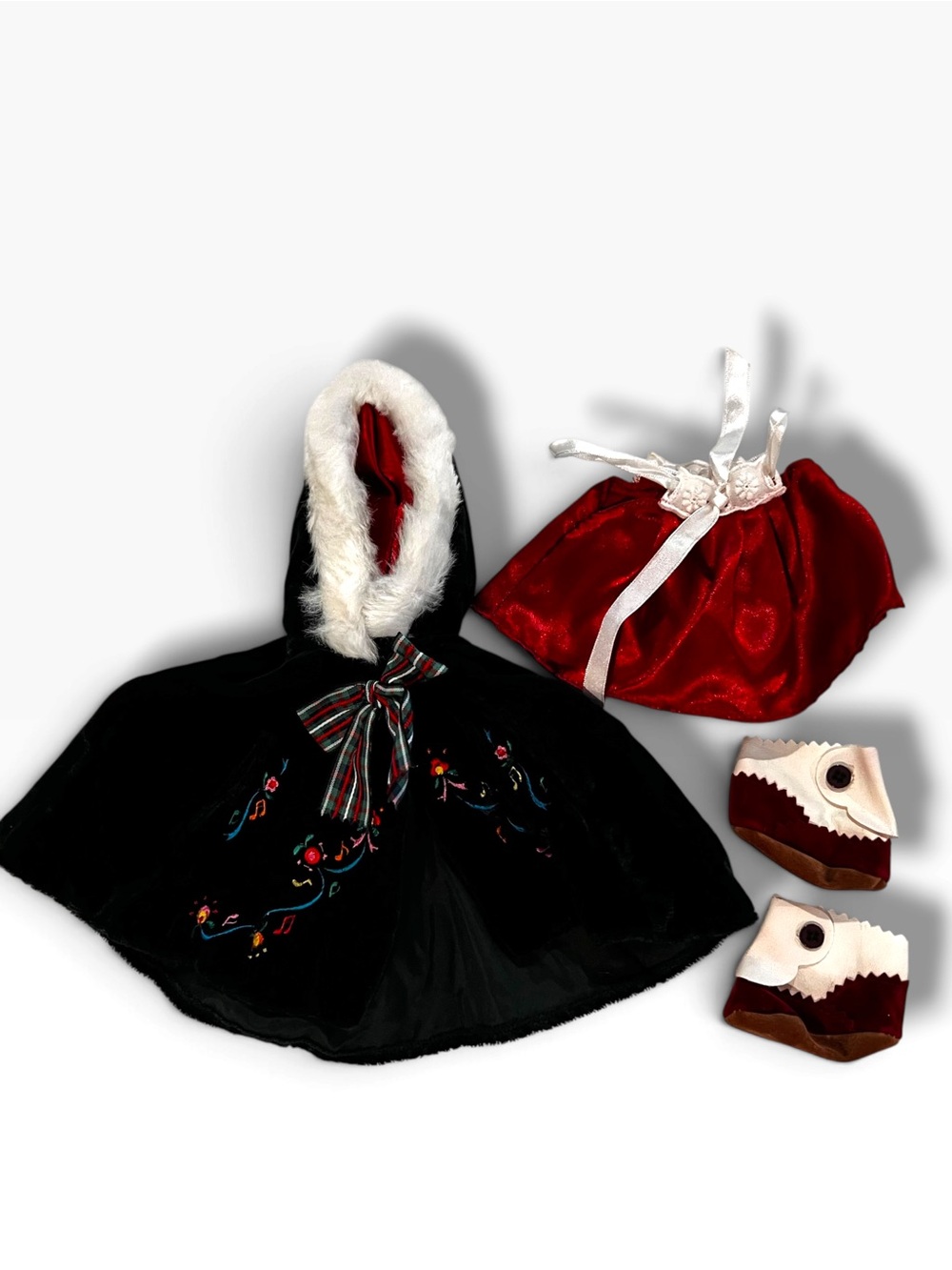Vtg NOS Vanderbear Wear A Christmas Carol Robe Dress Shoes Outfit Only 8” E-5